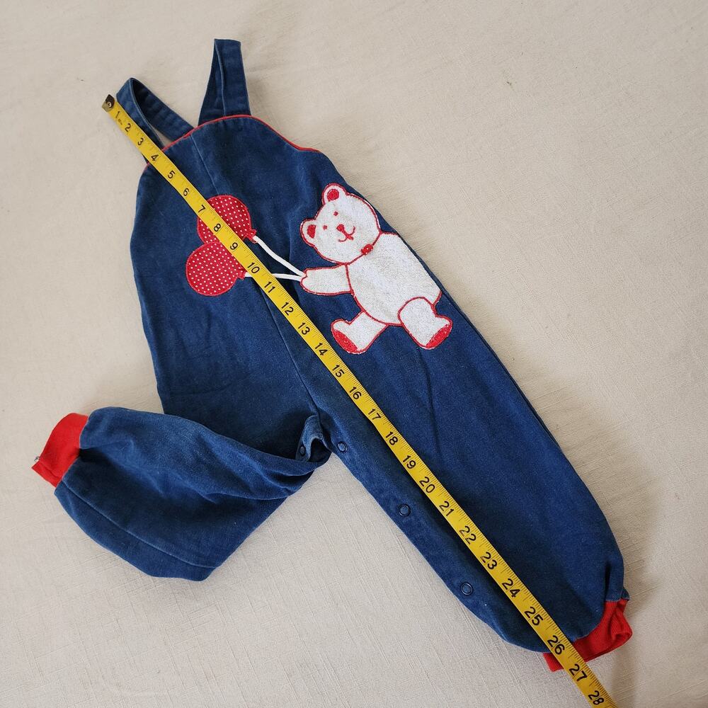 Vintage Bear Denim Overalls 24 months - Picture 4 of 6